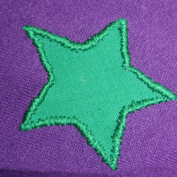 Vintage 80s Rainbow Brite Reworked Star Patch Raglan Sweatshirt - Picture 4 of 11